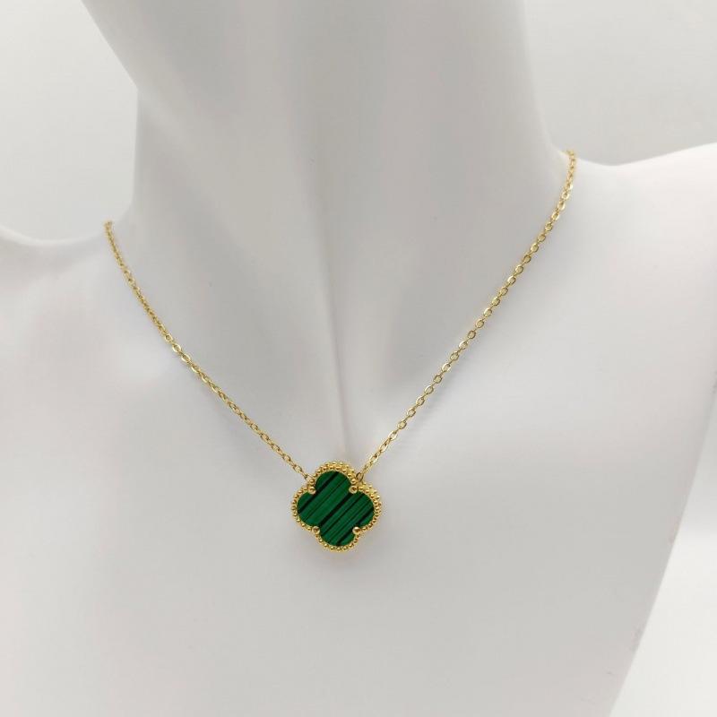 15MM Double-sided Titanium Steel Four-leaf Clover Necklace Female Simple Fashion Clavicle Chain Necklace