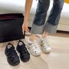 New Summer Fashion Roman Thick-soled Sponge Perforated Breathable Sneaker Dad Shoes for Women with A Small Toe Cap In 2025