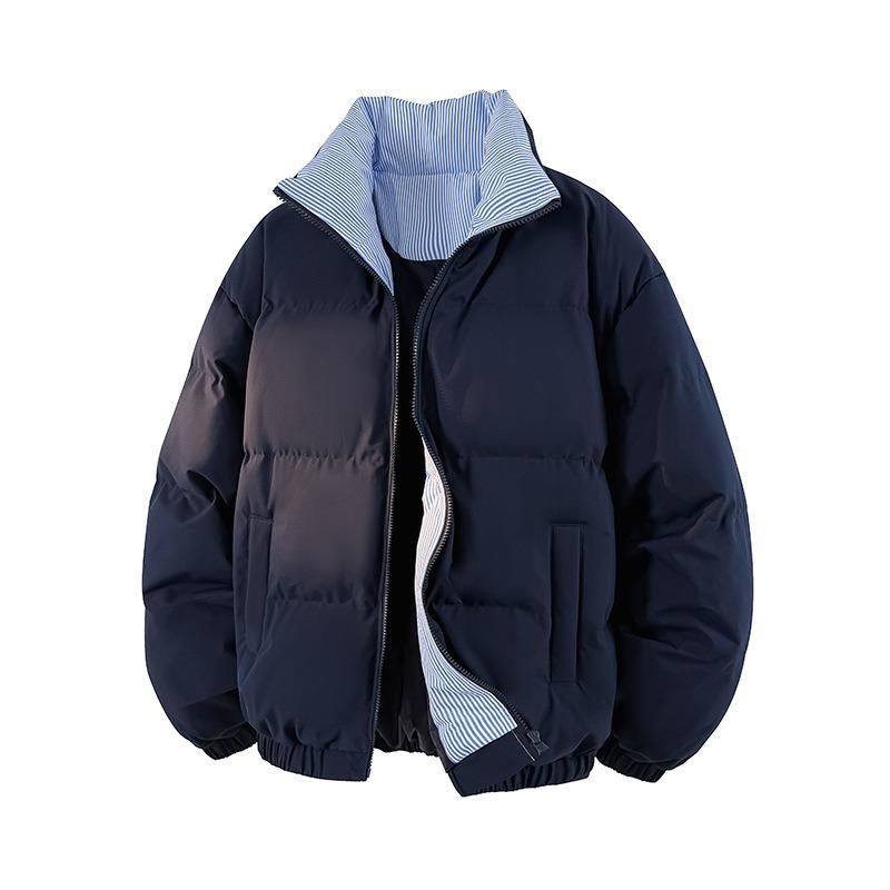 Printable OO Cotton-padded Clothes for Men and Women, Winter New Retro Cotton-padded Clothes for Couples, Loose Coats for Men