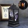 Halloween LED Flame Flickering Oil Lamp Battery Operated Spooky Decor Haunted House Prop Tabletop Centerpiece for Bar Party