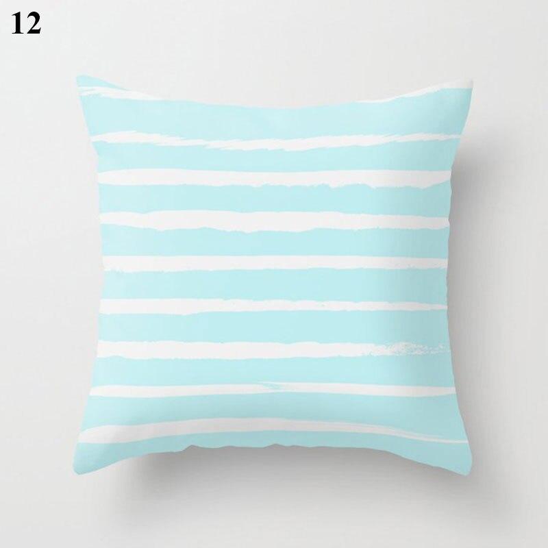 Light Blue Green Mint Color Geometric Printing Pattern Cushion Cover Home Living Room Sofa Decoration Square Pillow Pillow Cover