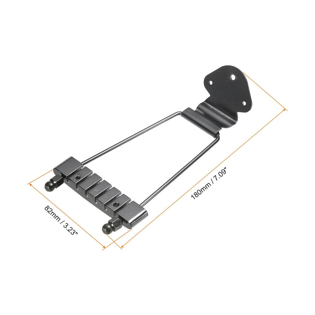 PATIKIL 6-Saiten Gitarren Trapez Saitenhalter Steg, Ersatz für Jazz Akustikgitarre und Bass, Schwarz