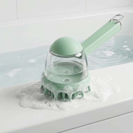 Pet Bath Brush with Shampoo Dispenser Dog Shower Brush Gentle Massage Pet Brush for Dogs And Cats Bath Shower Tool