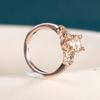BELLA BOX Luxury Rose Gold Color Engagement Ring With Round Zircon Crystal Stone Dazzling Proposal Ring Finger Jewelry