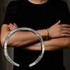 Men Bracelet Opening Adjustable Silver Color Twist Boho Wrist Decoration Easy to Wear Fish Letter Curved Sleeve Jewelry