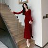 Women's V-Neck Long-Sleeve Sequin Fishtail Dress (2024 Autumn/Winter Collection)