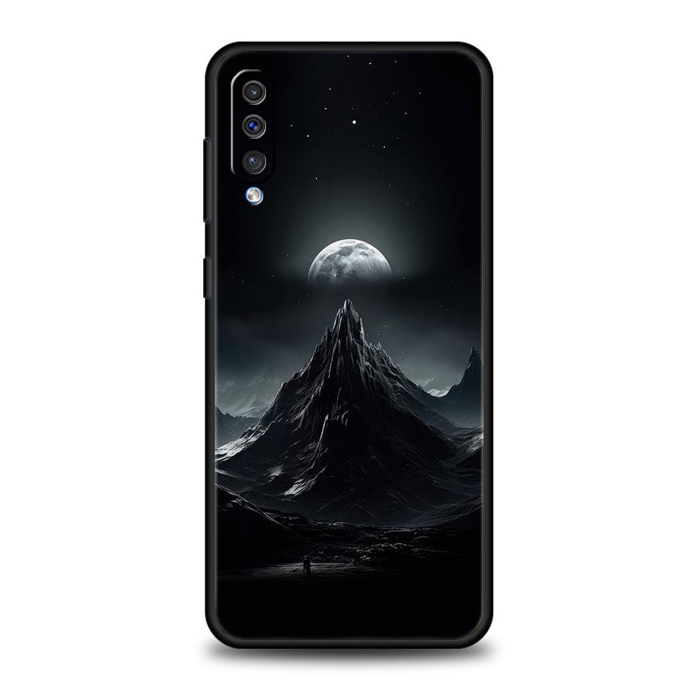 Black Mountain Peak Phone Case for Samsung Galaxy A56 A36 A26 A16 A34 A24 A42 A22 A20 A12 A40 A30 A10 5G Soft TPU Cover Shell