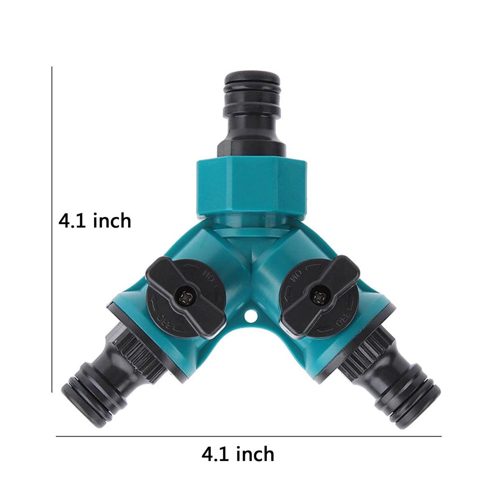 2 Way Garden Hose Splitter Watering - Water Hose Connector with Shut Off Valve For Faucet Irrigation Landscaping Flower Planting