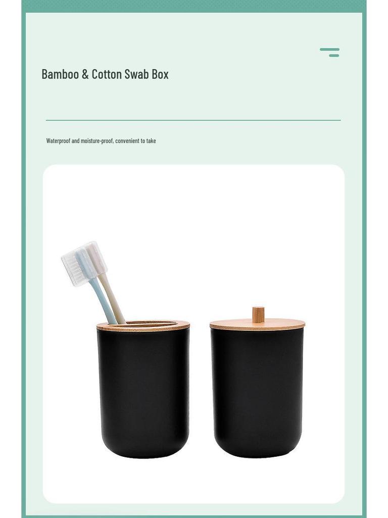 Essential Bathroom Set: Tooth Cup, Toothbrush & Toothpaste Dispenser, Cotton Swab Box, and Tray