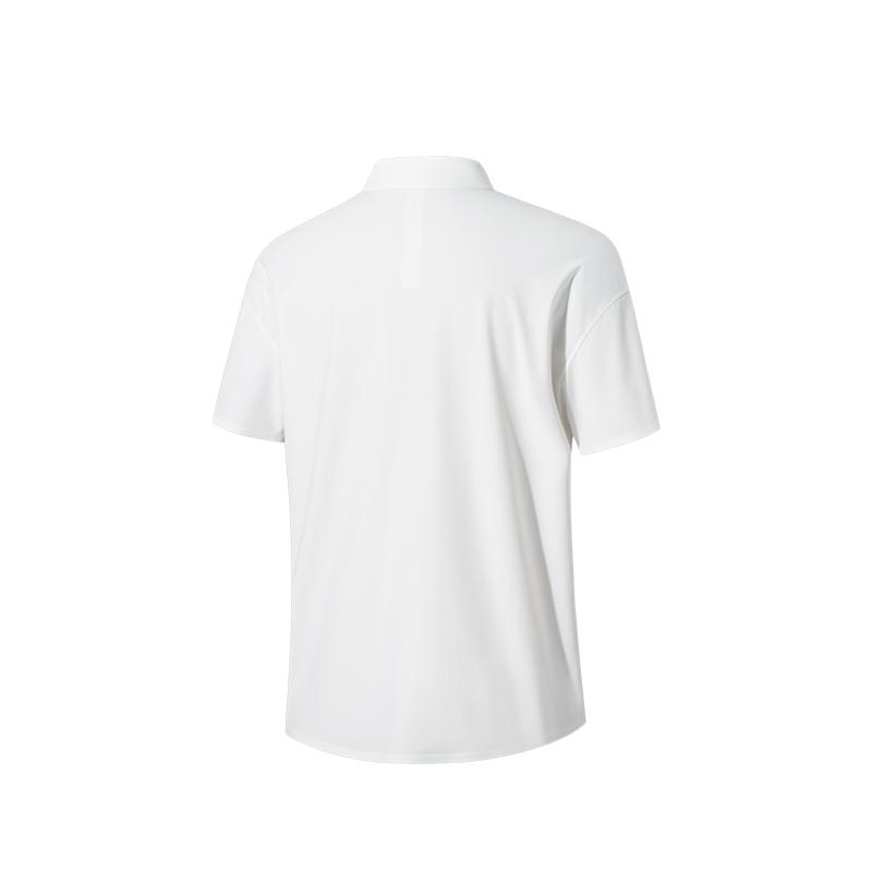 Anta Champion All-Weather Series Sports Casual Simple Solid Color Pullover Short Sleeve Polo Shirt Women Polo Shirts Paper-White 162520107-3