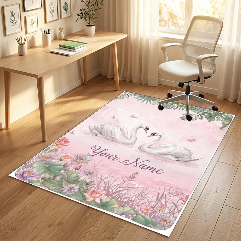 Sunshine Smiles Theme Soft Crystal Velvet Rug Custom Name & Text Print Non Slip Floor Rug for Bedroom Living Room