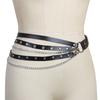 Chic Lady Club Belt Rivet Decorative Adjustable Stage Show Women Fashion Belly Belt Chain Street Style Belt With Chain Gothic