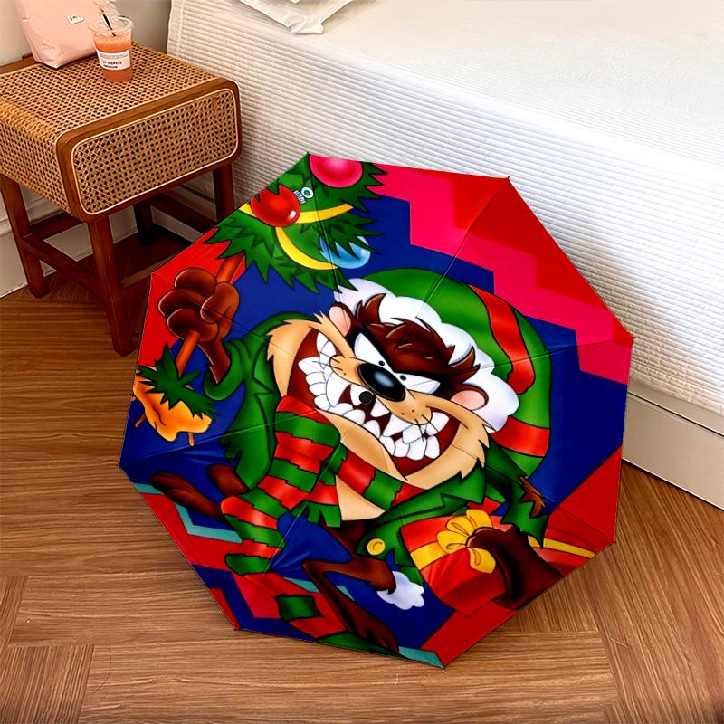 

1pc Looney Tunes pattern Umbrella Portable Folding Umbrella Iron Frame Hole Bone Structure Outdoor Home Umbrella разноцветный