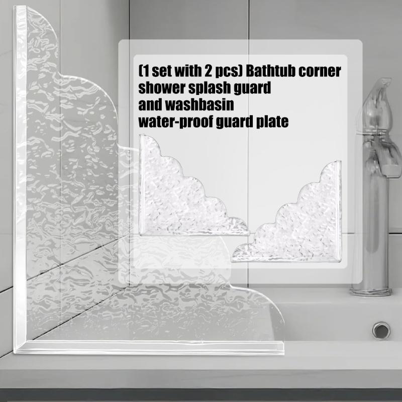 Acrylic Shower Splash Guard for Bathtub Corner and Sink Waterproof Barrier Bathroom Accessory