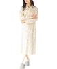 Nishiki Nightgown Made In Domestically Smooth Long Open Long Loungewear Women's Pajamas, Japan, Sewn, 100% Cotton, Material, Skin-Friendly, Sleeves,