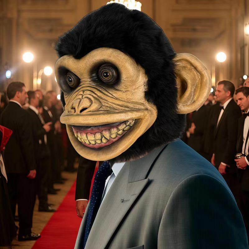 Neue Halloween Gorilla Tier Latex Maske für Live-Streaming und Scherz Spaß Cos Magisches Tier Monster Affenkopf Headgear