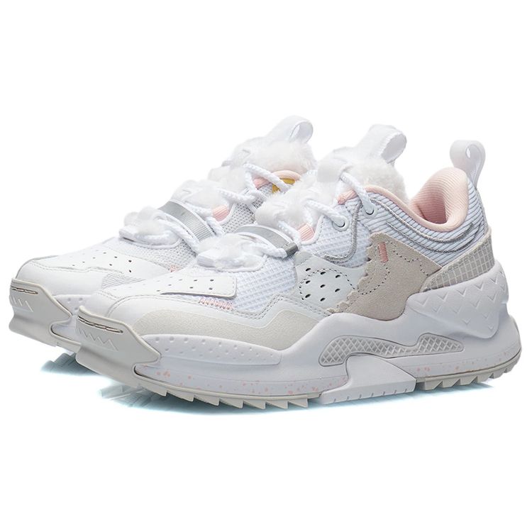 Li Ning CF Su Series Huang Cheng Yan Yun Shan Fabric Low Top Sports Casual Shoes Women Sneakers White AGLR212-1