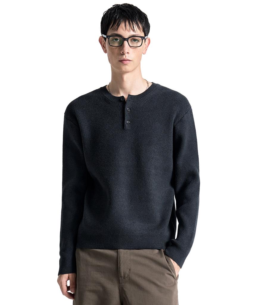 COSTUME O’CLOCK Daily Slim Fit Henley Neck Knit 6 Color Cooskt075