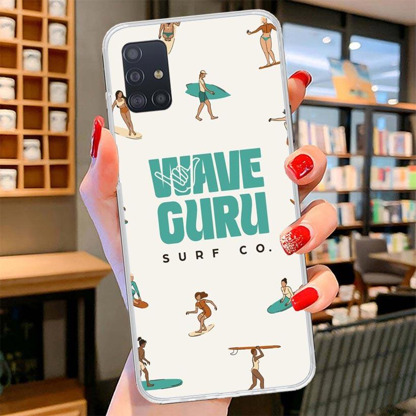 Surf Board Aesthetic Cover Phone Case For Samsung Galaxy A12 A22 A32 A52 A72 A02S Phone Case Note 20 Ultra 10 S10 Plus A51 A71 A