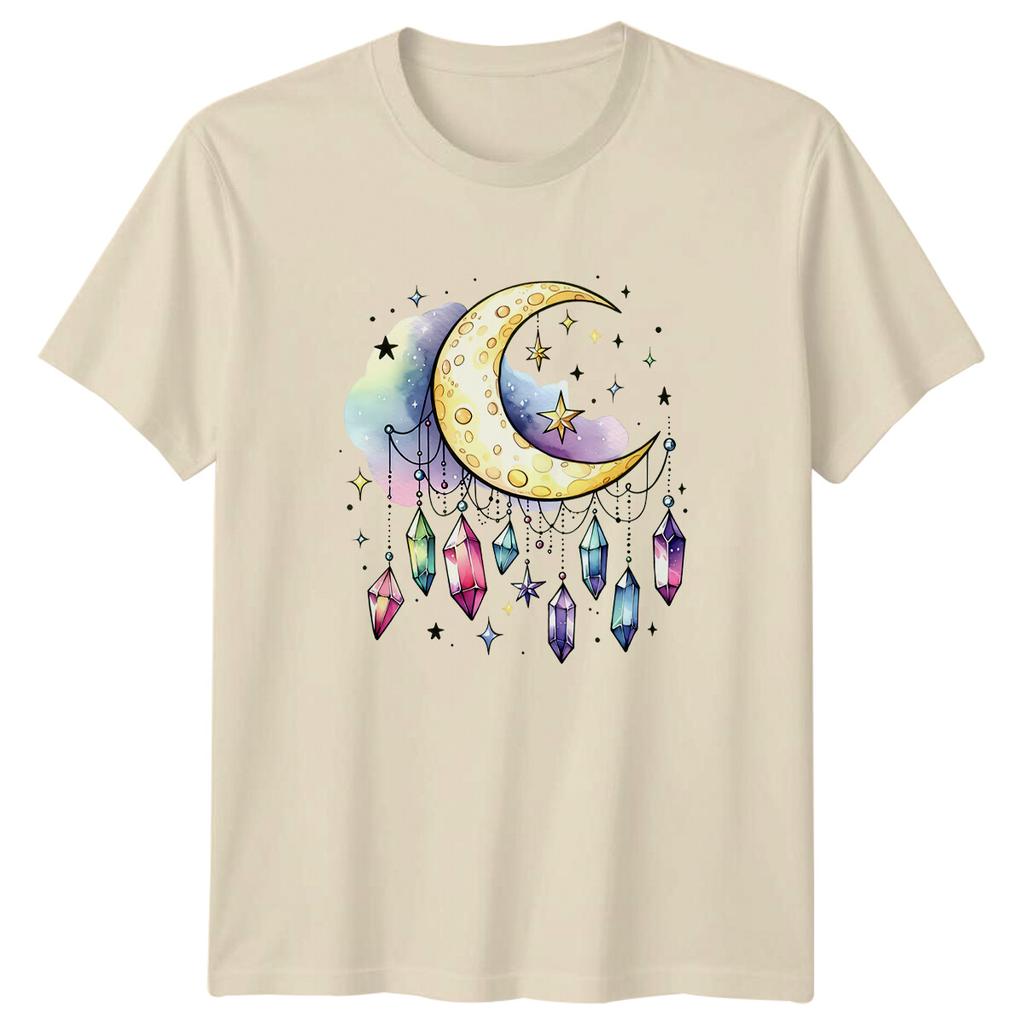 Crescent Moon Crystals Celestial Witchy Graphic TShirt