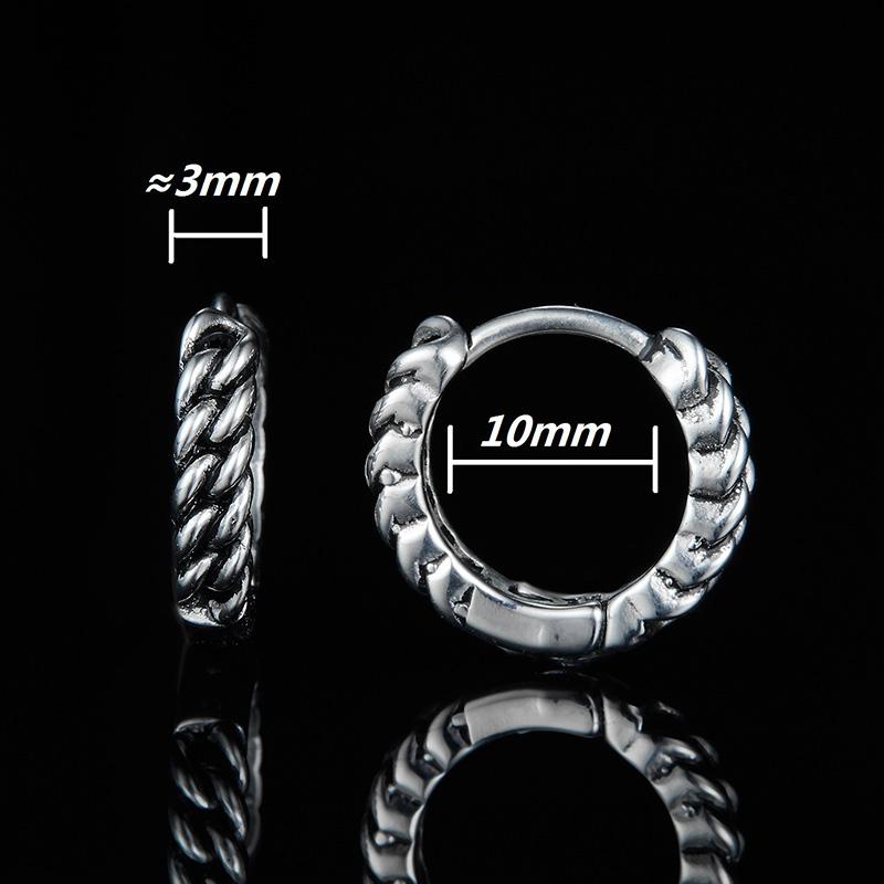 1 Paar Mehrstil Nicht verblassende Kleine Runde Creolen Für Männer Frauen Edelstahl Gotisch Retro Ohrring Ohrbügel Schmuck