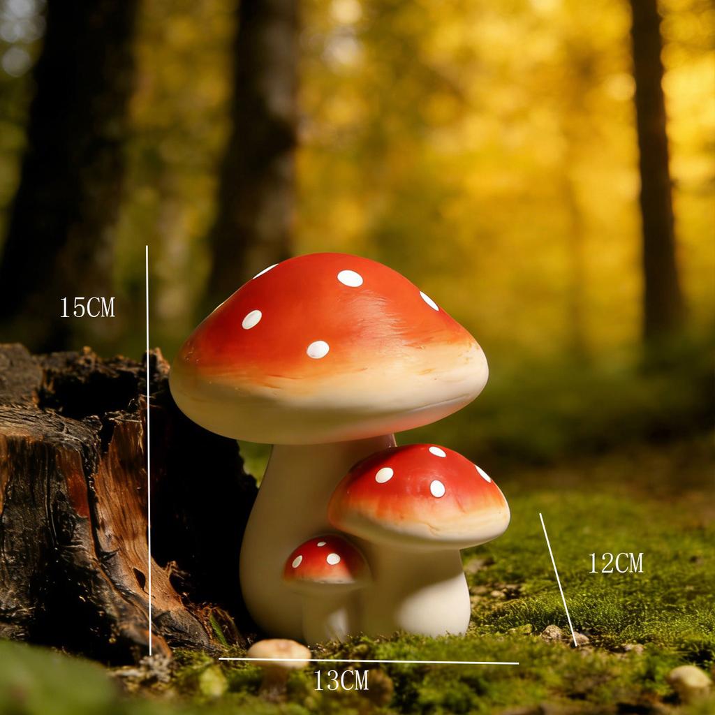 Artificial Mushroom Ornaments, Outdoor Garden Micro Landscape Decor for Potted Plants