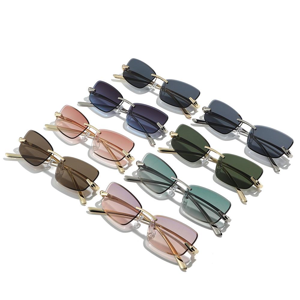 Rimless Cat Eye Sunglasses Women Fashion Trendy Eyewear