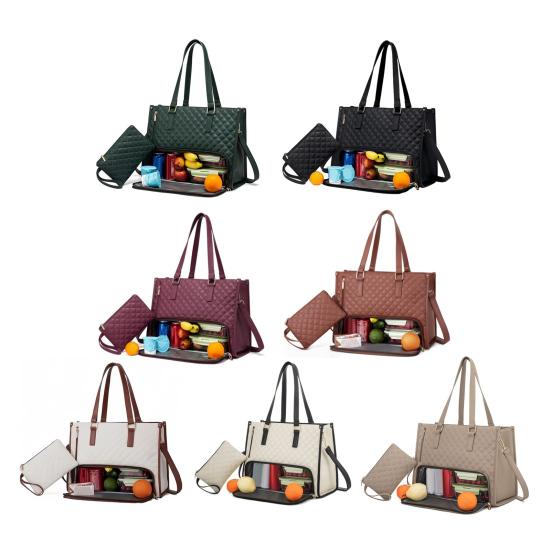 3-in-1 Tote Bag Backpack Lunch Bag Women Insulated Lunch Tote 15.6 Inch Laptop Compartment Lunch Pouch for Work Travel