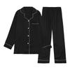 JoveJek Long Sleeve Pajama Classic Plus Suitable for and Winter Women's Silk-Like Set, Open-Front, Style, Breathable, Sizes, Lightweight, Spring,