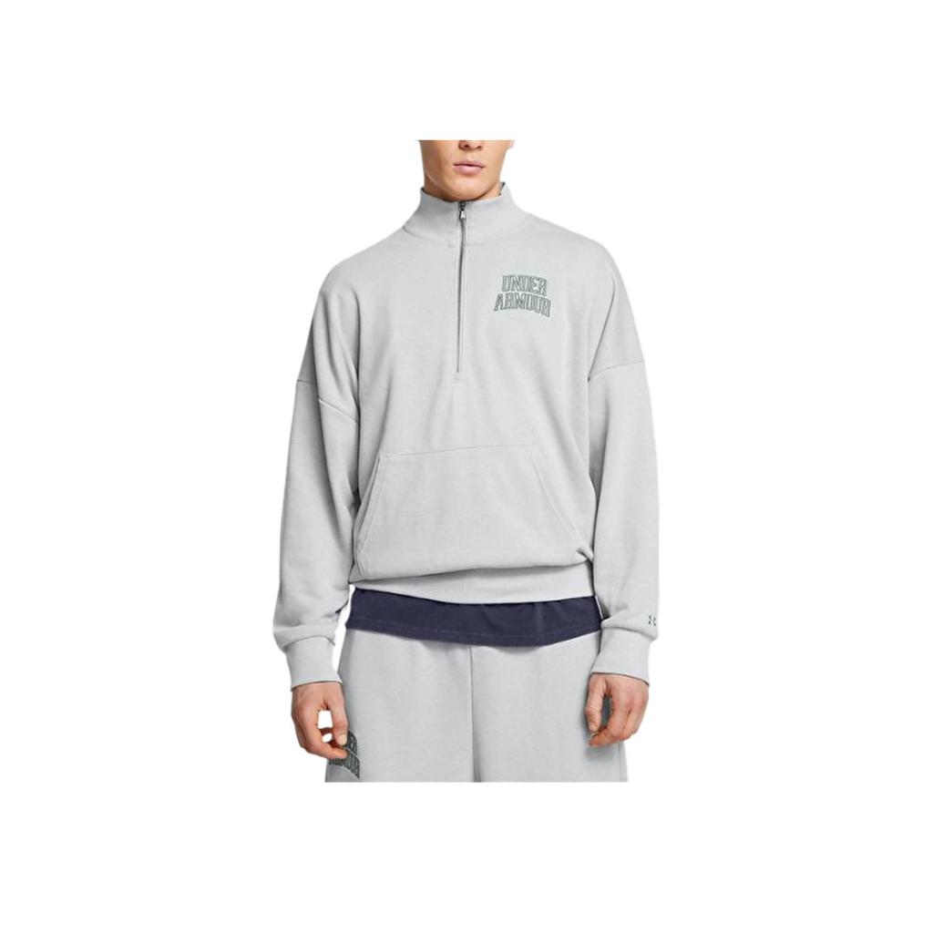 Under Armour Half-Zip Pullover Sports Casual Sweatshirt Men sweatshirt Gray 1386550-011