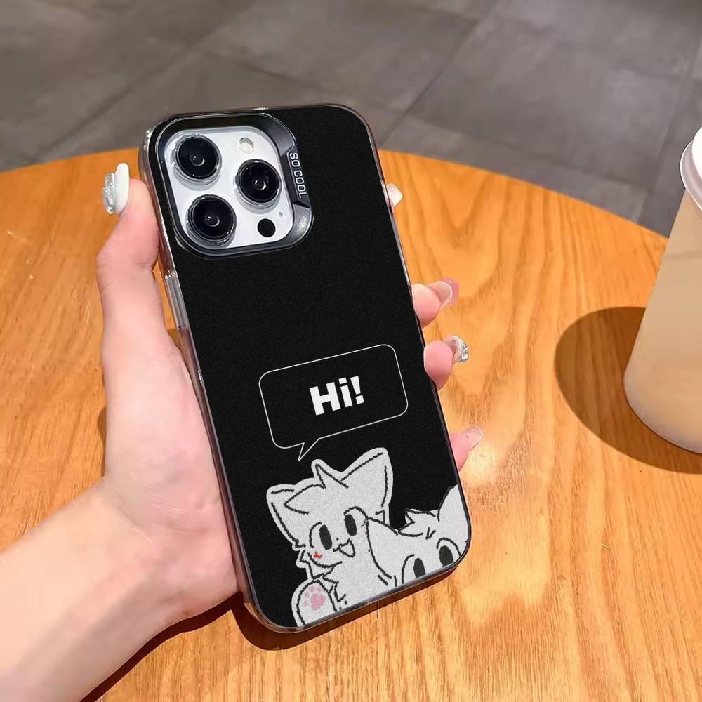 C-Cute B-Boykisser Phone Case For iPhone17 16 15 14 13 12 Pro Max Grey Black Matte Laser Metallic Aurora Funda