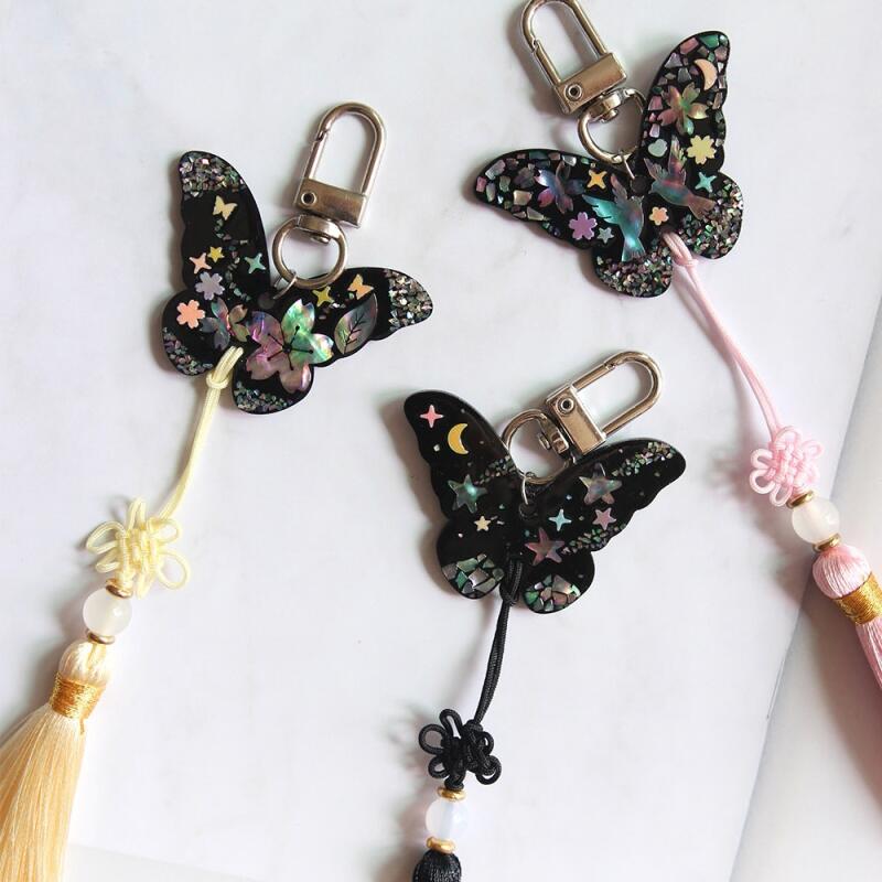 Making a Traditional Tassel Butterfly Mother-of-Pearl (Options 4-5) Norigae Keychain