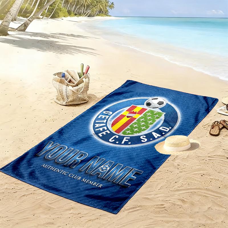 Name Custom Getafe CF Print Beach Towel, Large Soft Quick Dry Towel for Beach Camping Swimming