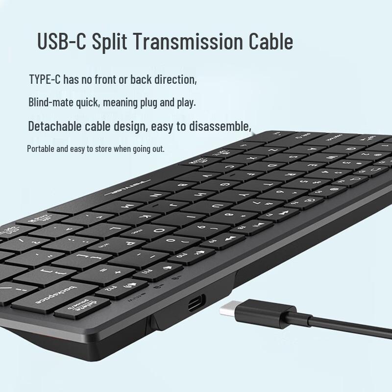A4TECH FX51 78-Tasten Kabelgebundene Leise Kompakte Tastatur