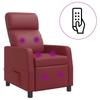 Massage Recliner Chair Wine Red Faux Leather