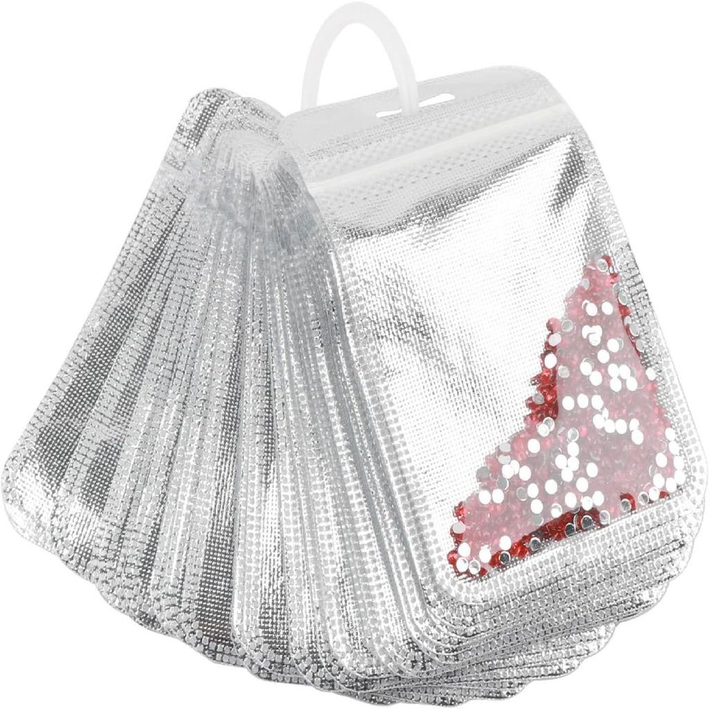 50PCS Diamond Bead Storage Bag Sewing Storage Tool Reusable Sealed Bag With 1 Ring