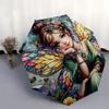 Enchanted Fairy Wings Fantasy Art PrintUmbrella with Cute Design,Portable 3-Fold Compact Umbrella for Men&Women,Valentine's Day Mother's Day