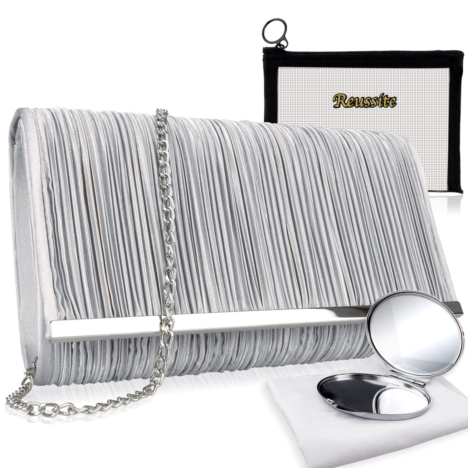

Reussite Party Bag, Large, 3-Way Pleated, Women s Clutch Bag, Handbag, Shoulder Bag, Perfect for Weddings, Receptions, and GuestsCherie Hearte