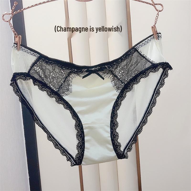 

Атласное кружево Высокоэластичное Большого размера Шелковистое Бесшовное Нижнее белье - Японский стиль XXL шампанского