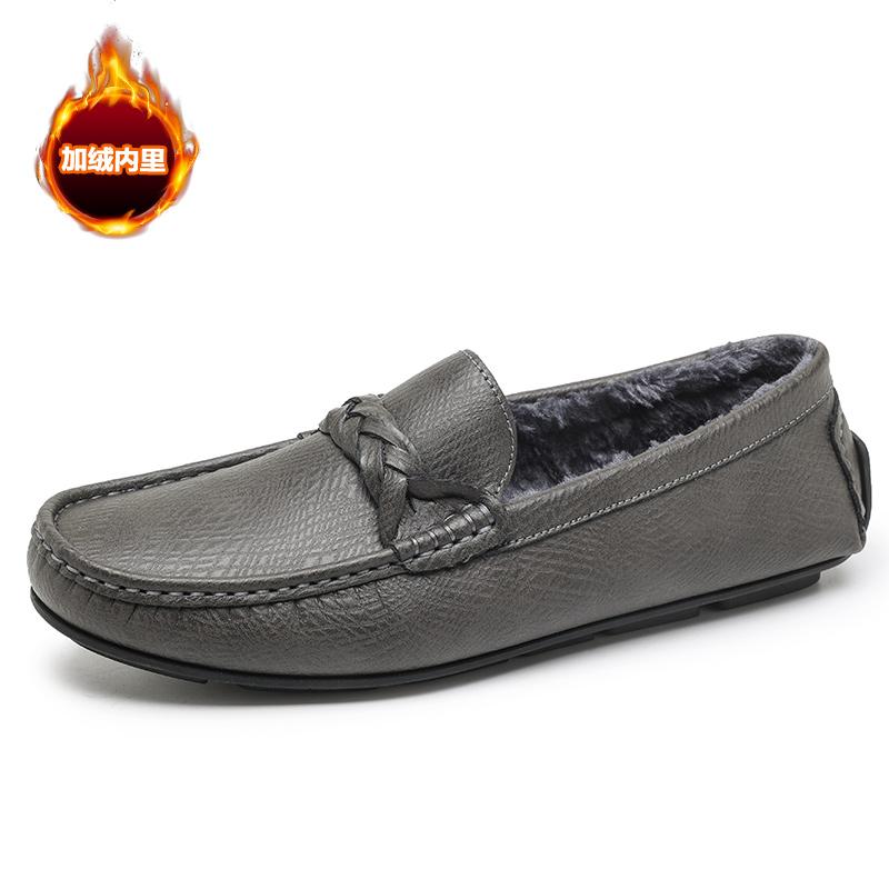

Plush Penny Loafers Men Casual Shoes Winter Keep Warm Leather Fur Man Moccasins Slip on Flats Mens Driving Shoes 2026 38