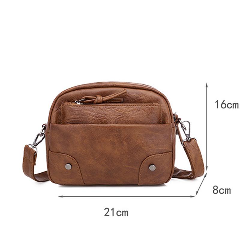 Vintage Simple Women Tašky přes rameno Malá kabelka Crossbody Phone Peněženka Pack Měkké PU kožené čtvercové tašky Messenger