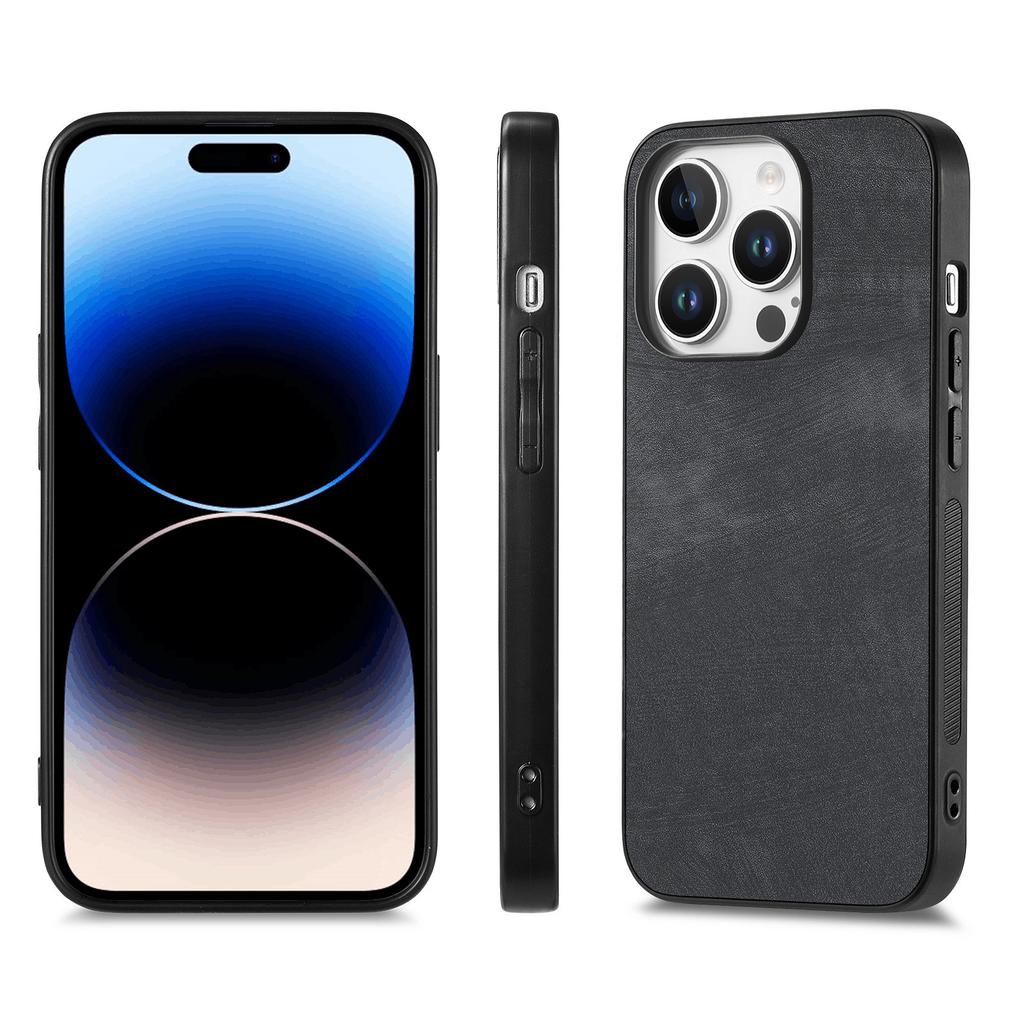 For iPhone 16 Pro Max Case Retro Leather+TPU Shockproof Protective Phone Cover