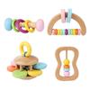Wooden Rattle Set: Four Orff Instruments for Infants & Toddlers—Handheld Soothing & Grasping Early Education Toys