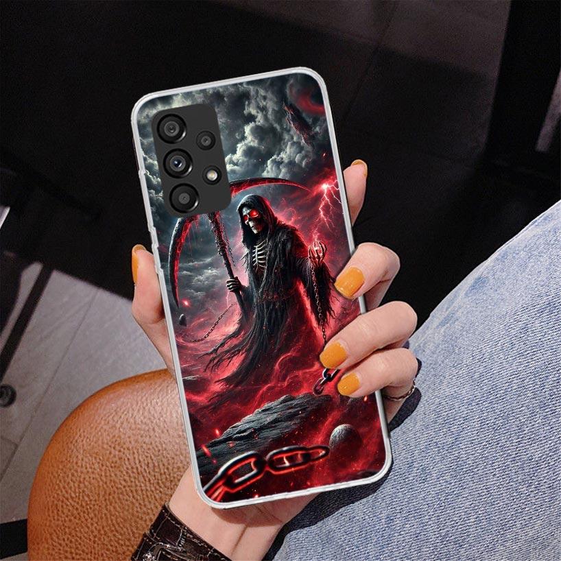Death Grim Reaper Skull Scythe Phone Case For Samsung Galaxy A52 A32 A22 A12 A51 A31 A50S A30S A20S A10S Note 20 Ultra 10 Plus S