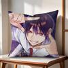 YYOUKAI GAKKOU NO SENSEI Kissenbezug Natürlicher Leinen Bio-Stoff Beidseitiger Druck Sofakissenbezüge Heimdekoration