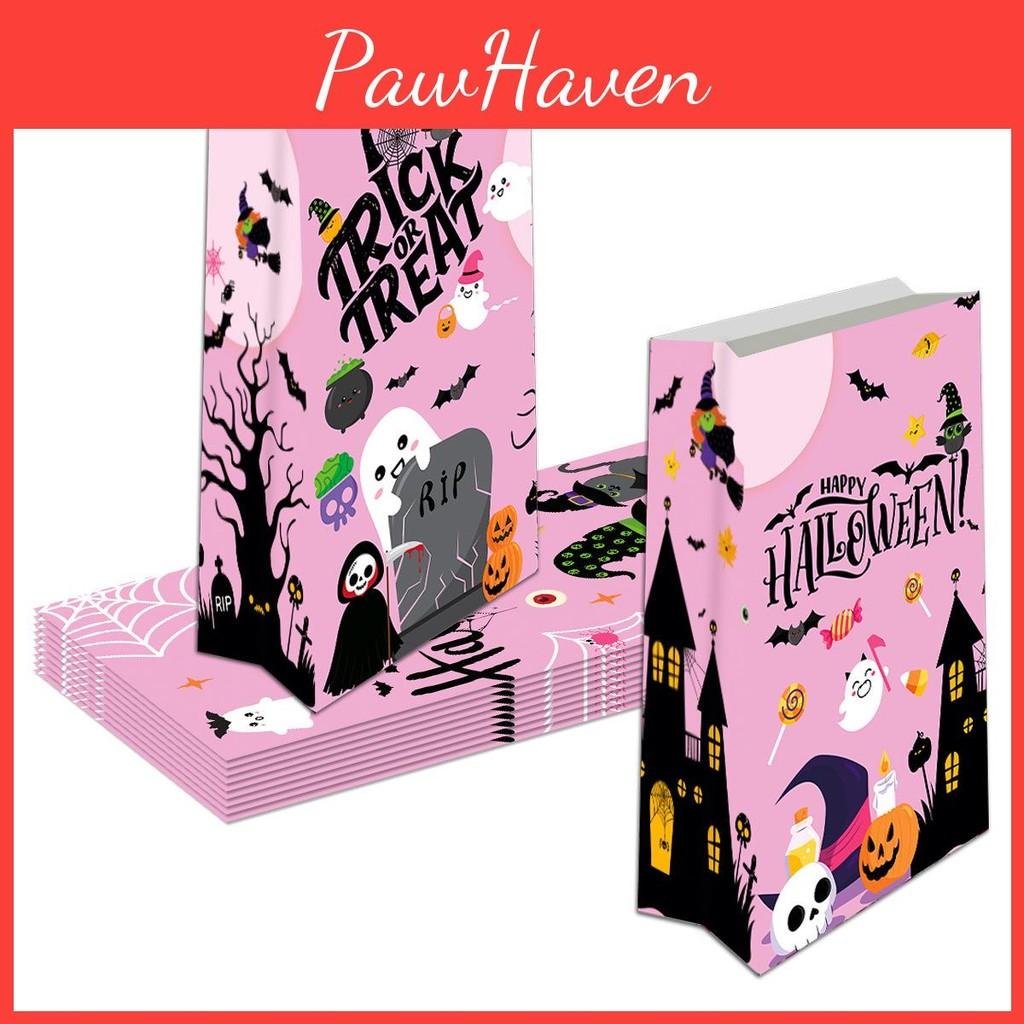 Themed Ghost Halloween Pumpkin Pattern Party Candy Snack Packaging Paper Bag