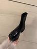 Round Head Rear Zipper Thick Bottom Thin Short Boots Women's Autumn and Winter New Korean Version High Thick Heel Short Tube Muffin Elastic Boots