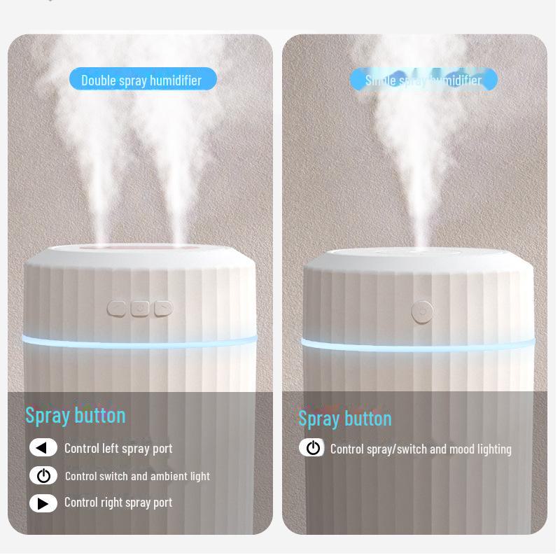 2L USB-Luftbefeuchter: Doppelspray, leise Aromatherapie, große Kapazität für zu Hause