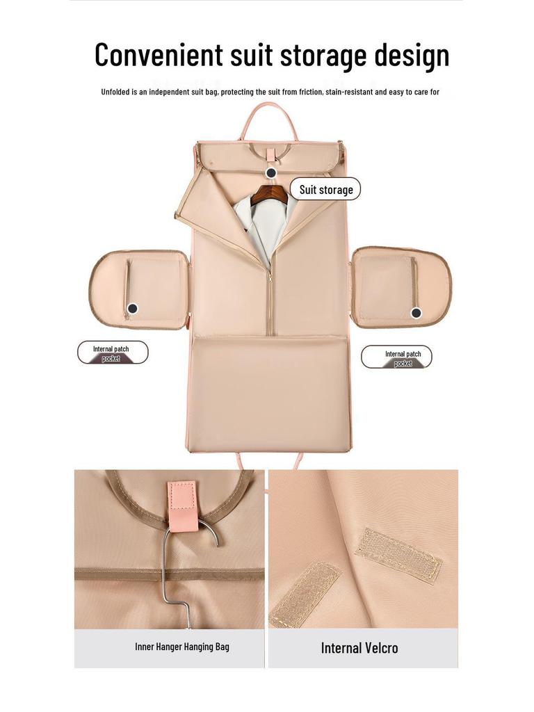 Multifunctional Travel Handbag: Large Folding Overnight & Trolley Suit Bag for Women