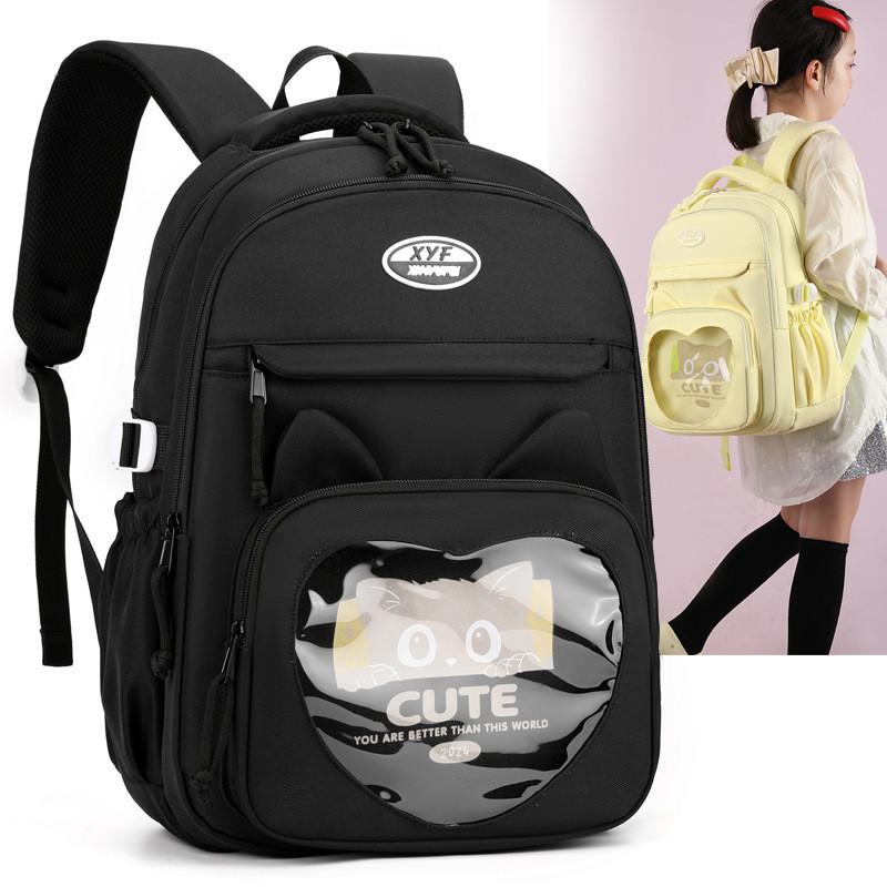 Adorable Kawaii Cat Kids Backpack Lightweight And Spacious For Elementary School Use